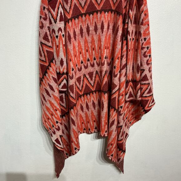 Anthropologie Sleeping On Snow Red Open Front Waterfall Cardigan Sz S - Picture 9 of 13